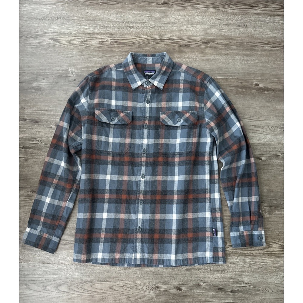 Patagonia Organic Cotton Midweight Fjord Plaid Flannel Mens Small